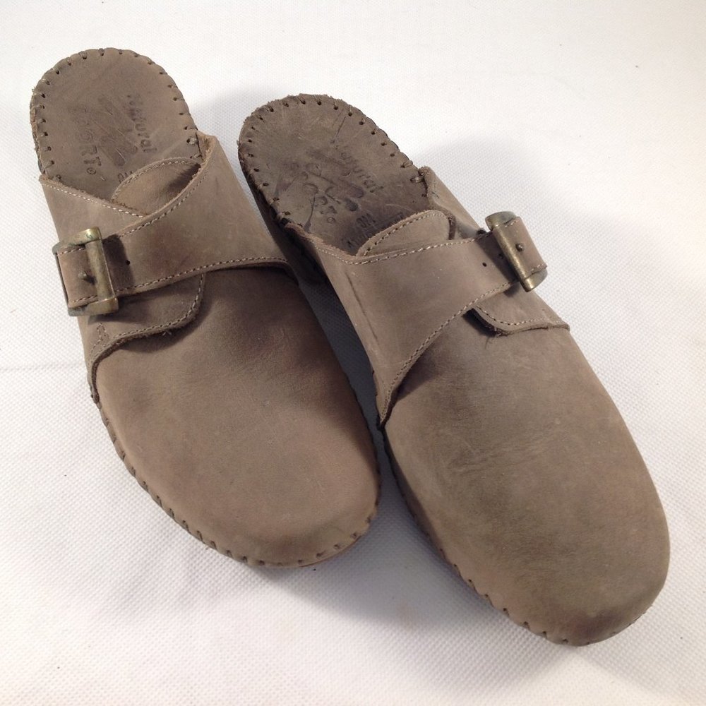 Clogs Italian Leather by Natural Sport Distressed Look in Womens Shoes